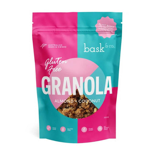Bask & Co. Gluten Free Granola Almond & Coconut Packet Front