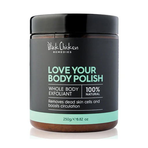 Black Chicken Love Your Body Polish Is stocked at Wicked NRG in Darwin
