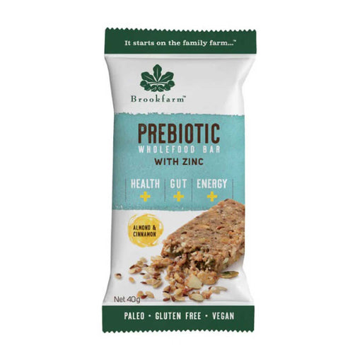 Brookfarm Prebiotic Wholefood Bar Almond &  Cinnamon Flavour Packet Front