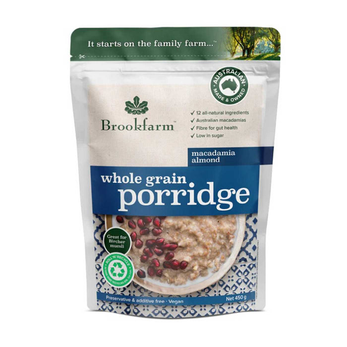 Brookfarm Whole Grain Porridge Macadamia Almond Packet Front