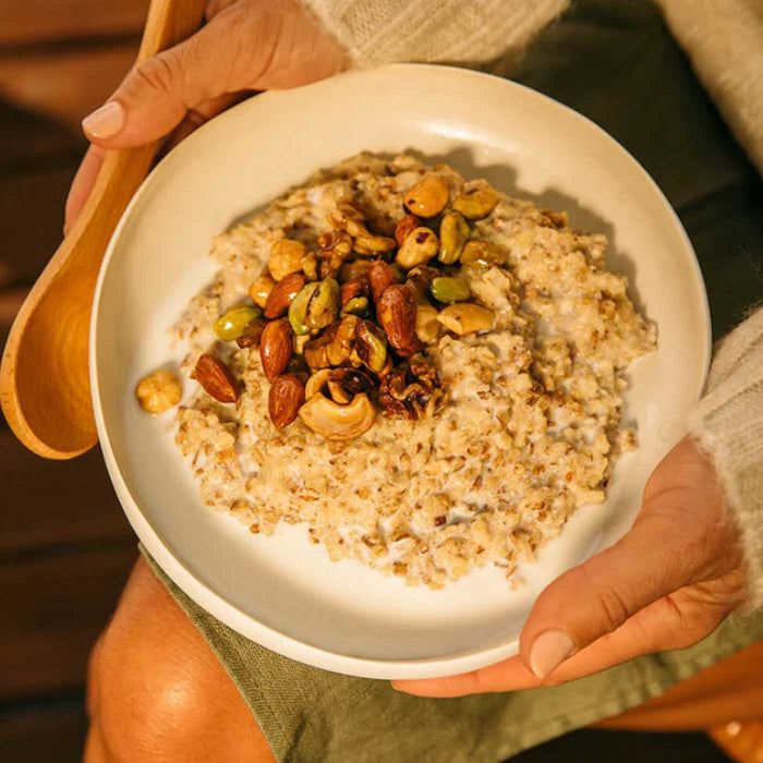 Brookfarm Whole Grain Porridge Macadamia Almond in bowl