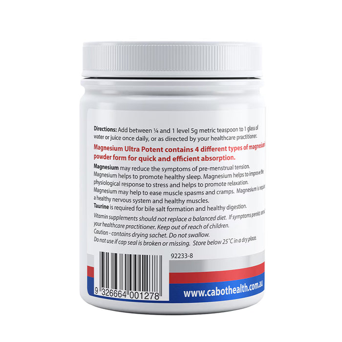 Cabot Health Magnesium Powder Buy online at Wicked NRG Darwin