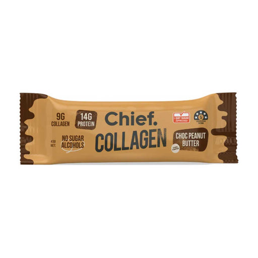 Chief Collagen Protein Bar Choc Peanut Butter Flavoured Front