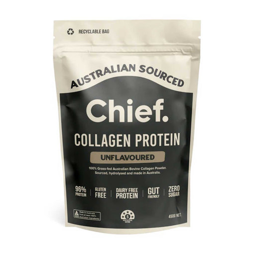 Chief Grass-fed Collagen Protein Powder Unflavoured Packet Front