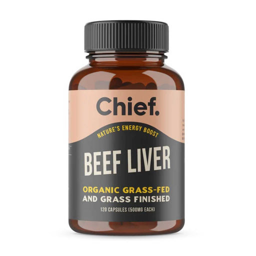 Chief Organic Beef Liver Capsules Bottle Front