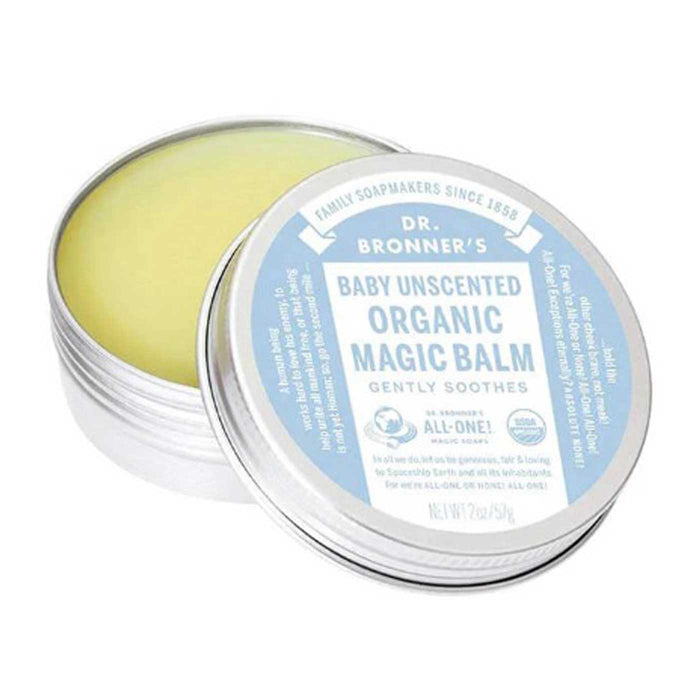 Dr Bronners Organic Magic Balm Baby Unscented Opened Tin