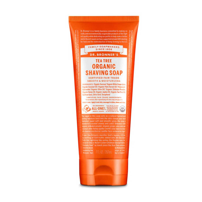 Dr Bronners Organic Shaving Soap Tea Tree Bottle Front