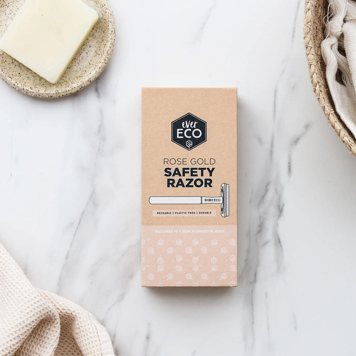 The Ever Eco Safety Razor, Rose Gold, Reusable, Wicked NRG 