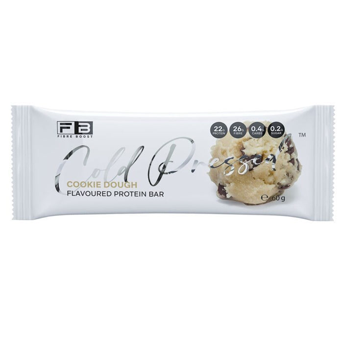 Fibre Boost Cold Pressed Protein Bar Packet Front Cookie Dough Flavour are stocked at Wicked NRG Darwin buy online