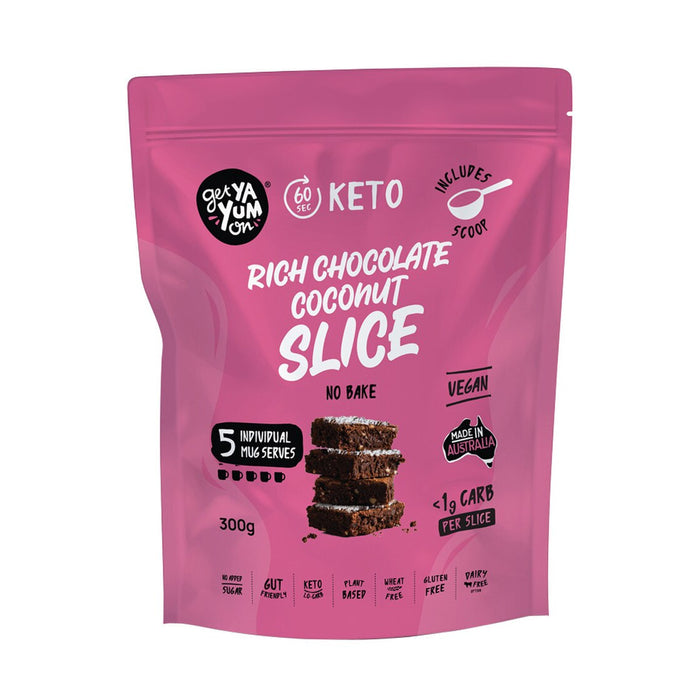 Get Ya Yum On Keto Rich Chocolate Coconut Slice Buy Online at Wicked NRG, Darwin