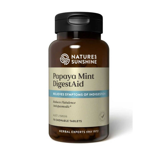 Natures Sunshine Papaya Mint Digestaid 70 Tablet Bottle Front