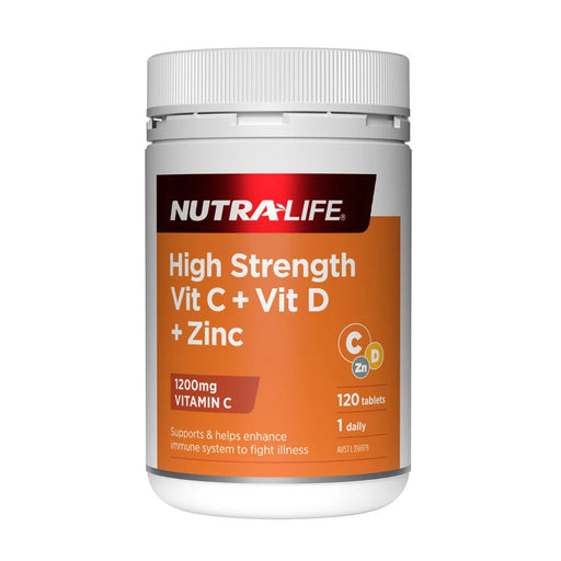 Nutra-Life High Strength VIT C + VIT D + ZINC 120 tablets, Wicked NRG