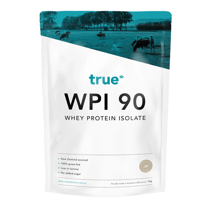 True Protein WPI 90 Whey Protein Isolate, French Vanilla, 1kg, 33 serves, 24 g Protein, Stocked By Wicked NRG