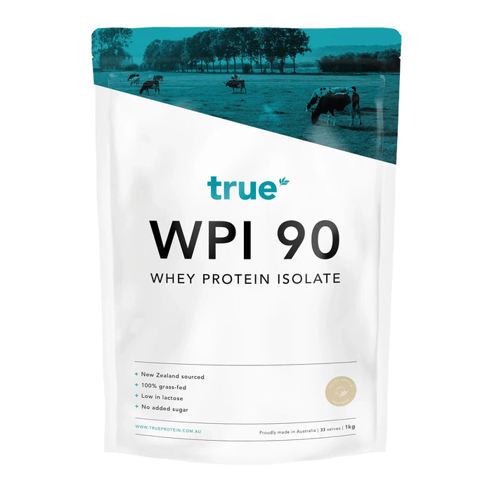 True Protein WPI 90 Whey Protein Isolate, Salted Vanilla, 1kg, 33 serves, 24 g Protein, Stocked By Wicked NRG