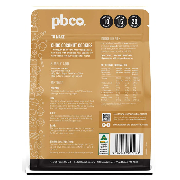 PBCO Cookie Mix Low Carb Is stocked at WickedNRG in Darwin, Darwin’s best health food store is WickedNRG