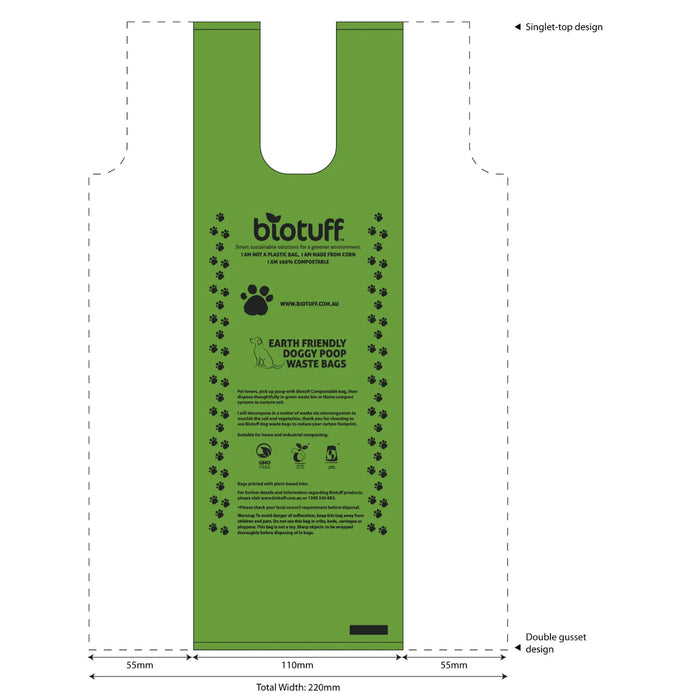 Biotuff Dog Waste Bags are available online at Wicked NRG, Darwin, Australia